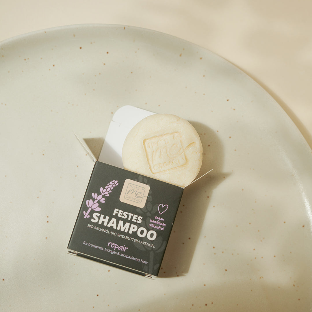 Festes Shampoo "repair" für trockenes, lockiges & strapaziertes Haar 40g handgemacht! vegan Low-POO