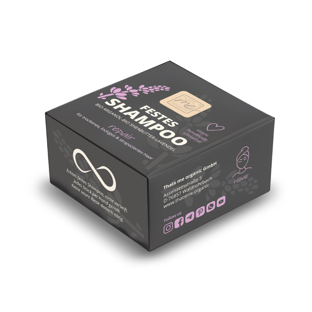 Festes Shampoo "repair" für trockenes, lockiges & strapaziertes Haar 40g handgemacht! vegan Low-POO