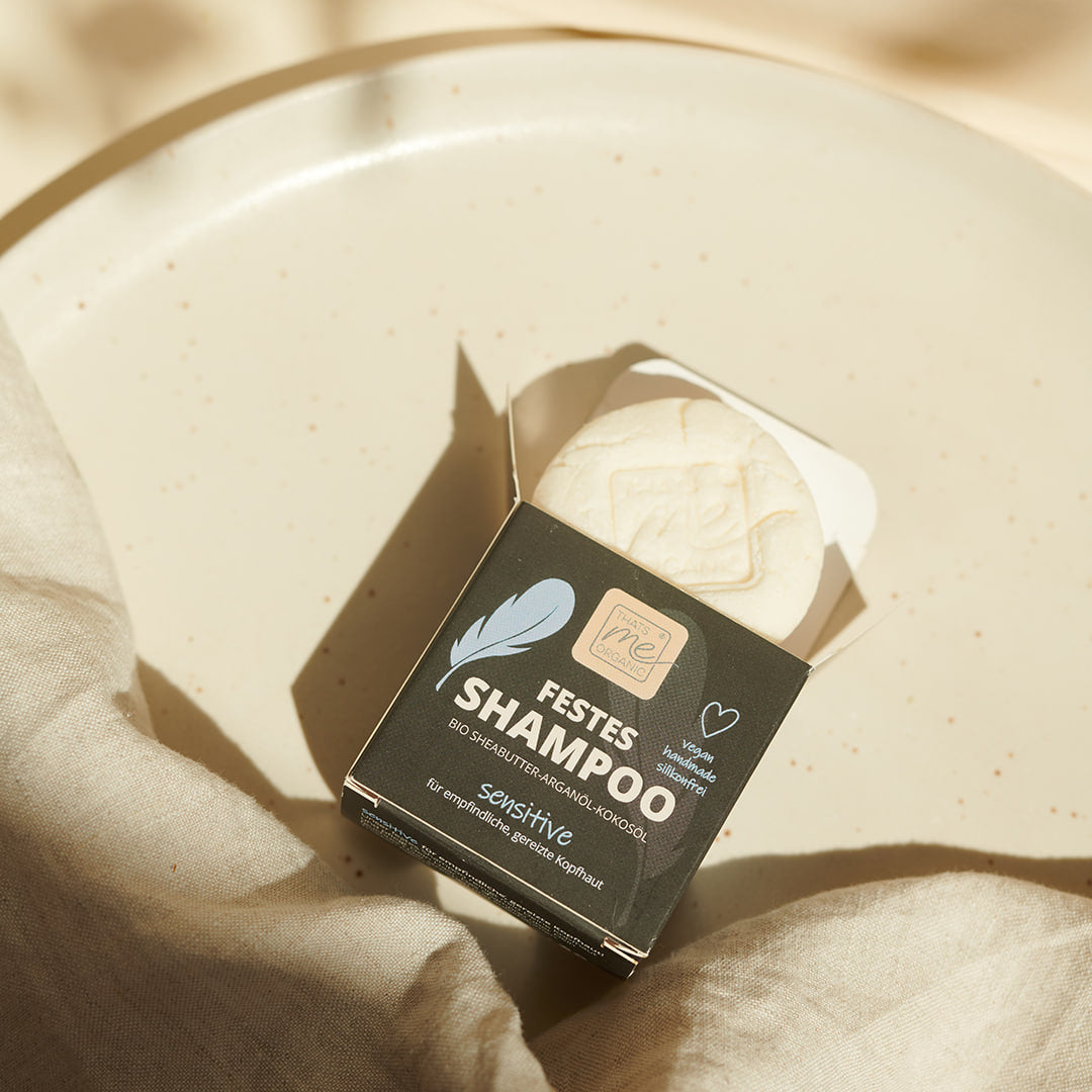 Festes Shampoo "sensitive" für empfindliche, gereizte Kopfhaut 40g handgemacht! vegan, duftfrei