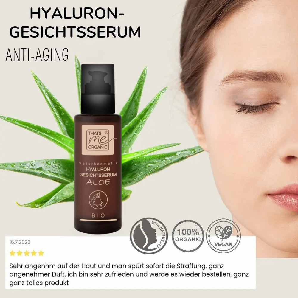 BIO-Hyaluron-Gesichtsserum Aloe - Anti Aging - glättend + straffend 30ml vegan