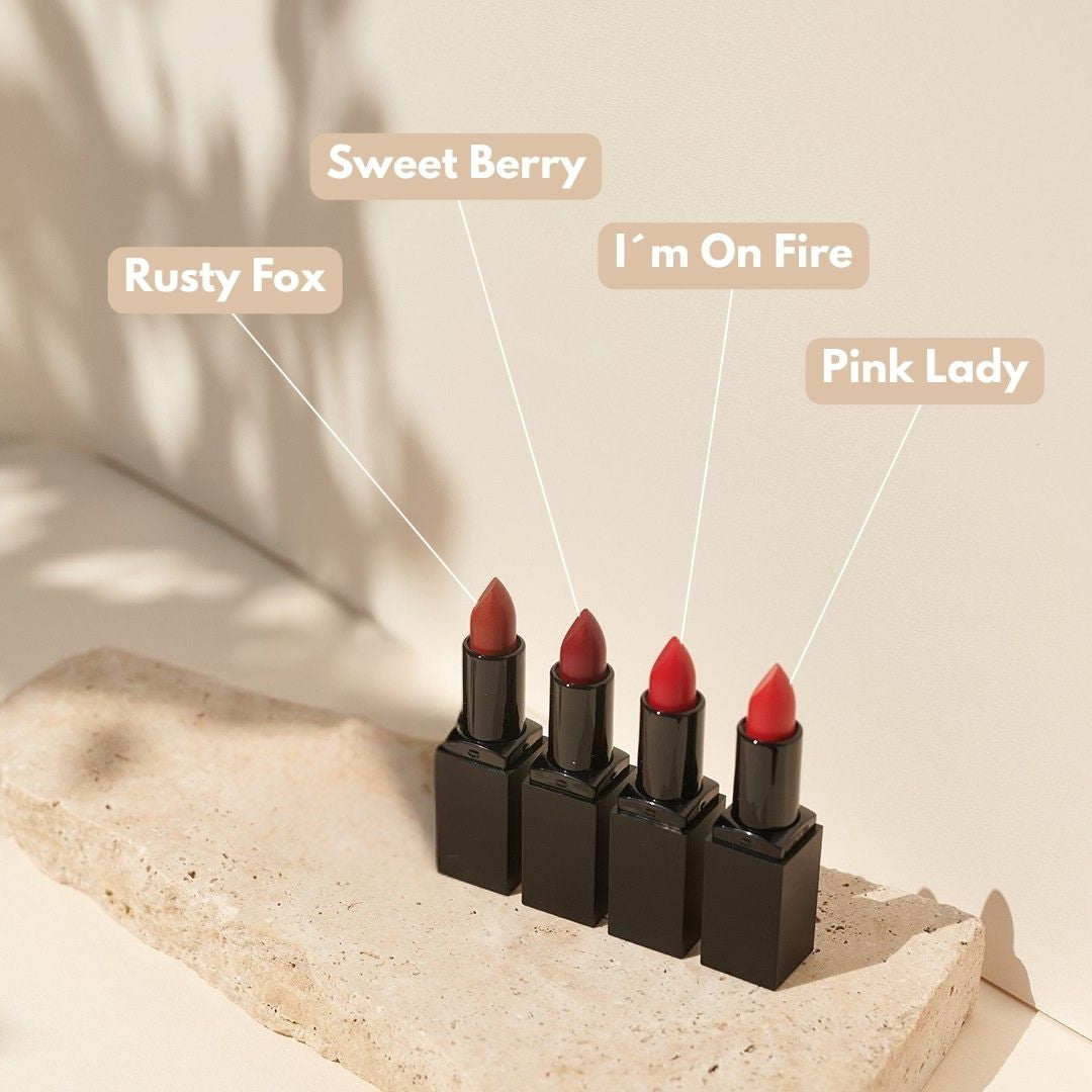 Luxury Bio Lippenstift ohne Titandioxid | 4 Nuancen