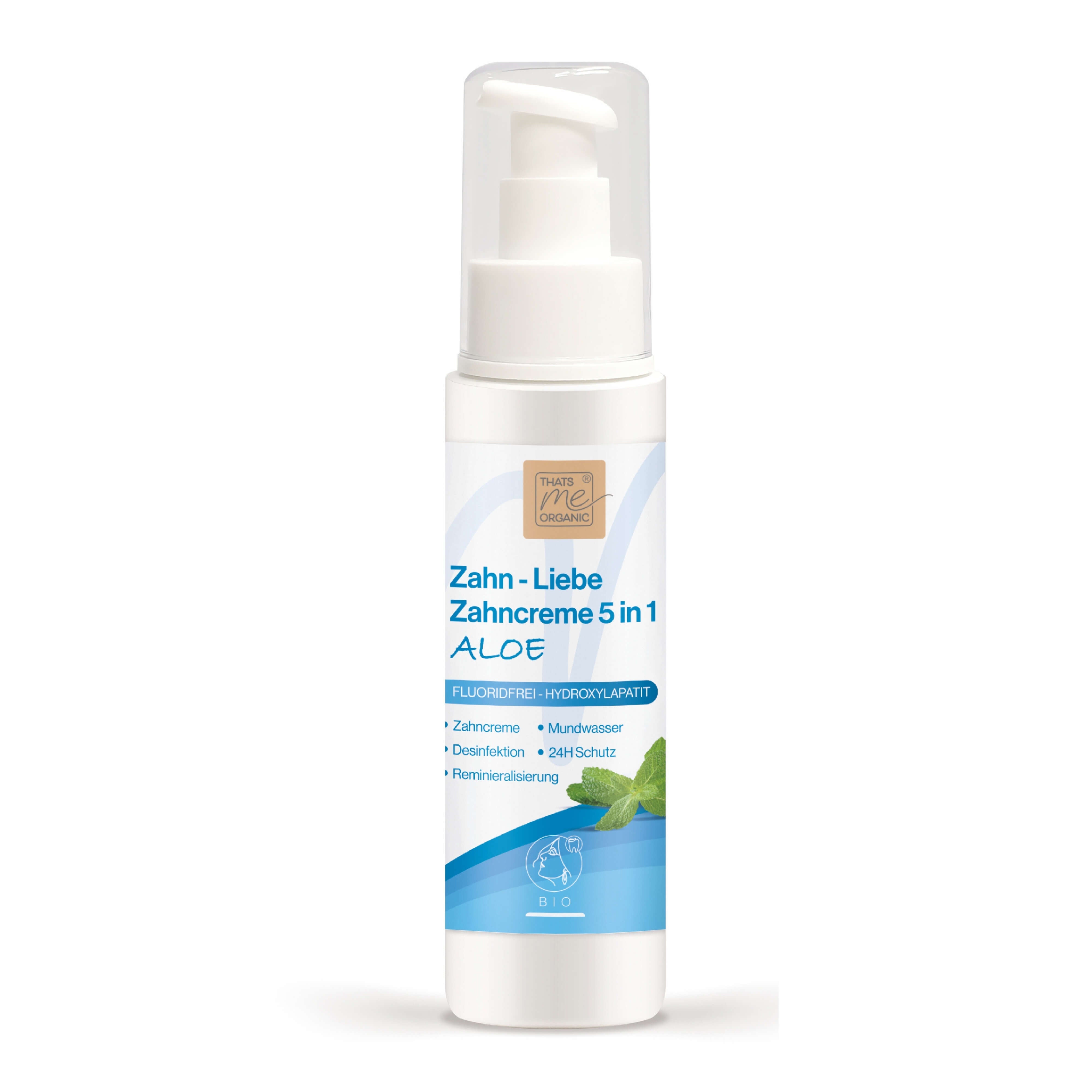 BIO-Zahncreme ZAHN-LIEBE 5 in 1 Aloe 100ml- fluoridfrei - ohne Titandioxid