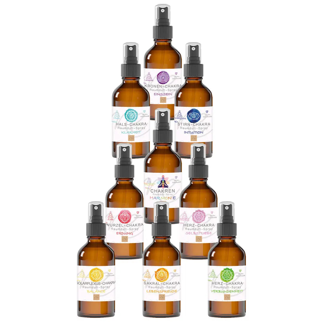 Bio-WURZEL-CHAKRA Aromatherapie Aura-, Raumduft-, Yoga- & Meditationsspray ERDUNG (rot)