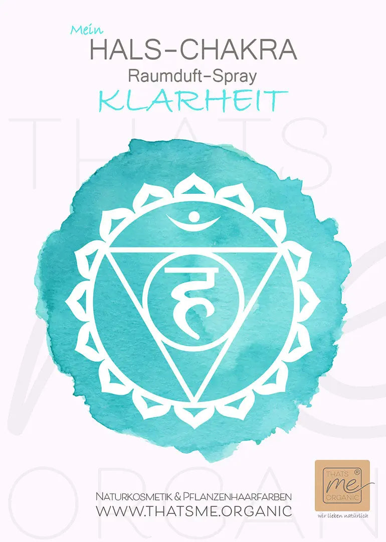Bio-HALS-CHAKRA Aromatherapie Aura-, Raumduft-, Yoga- & Meditationsspray KLARHEIT (türkis)