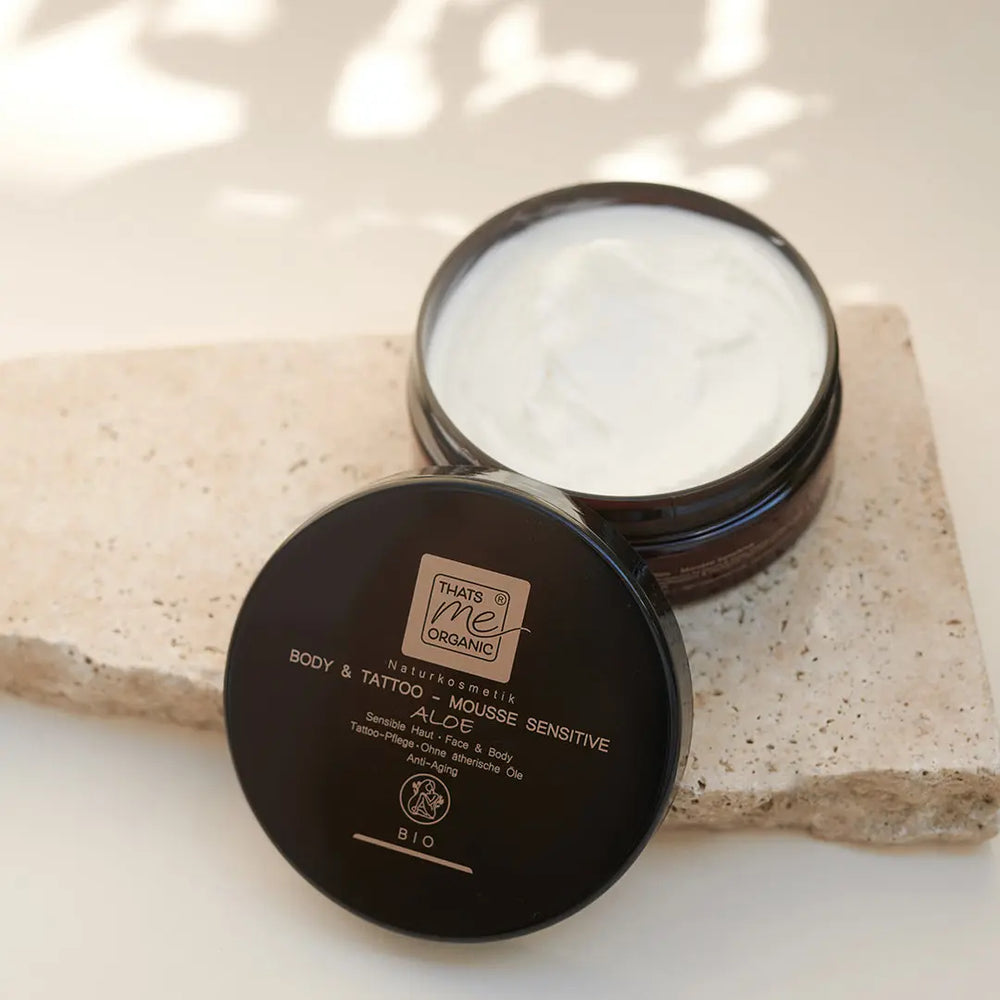 BIO-Body + Tattoo-Mousse sensitive Körperbutter Aloe mit Hyaluron 200ml Naturkosmetik