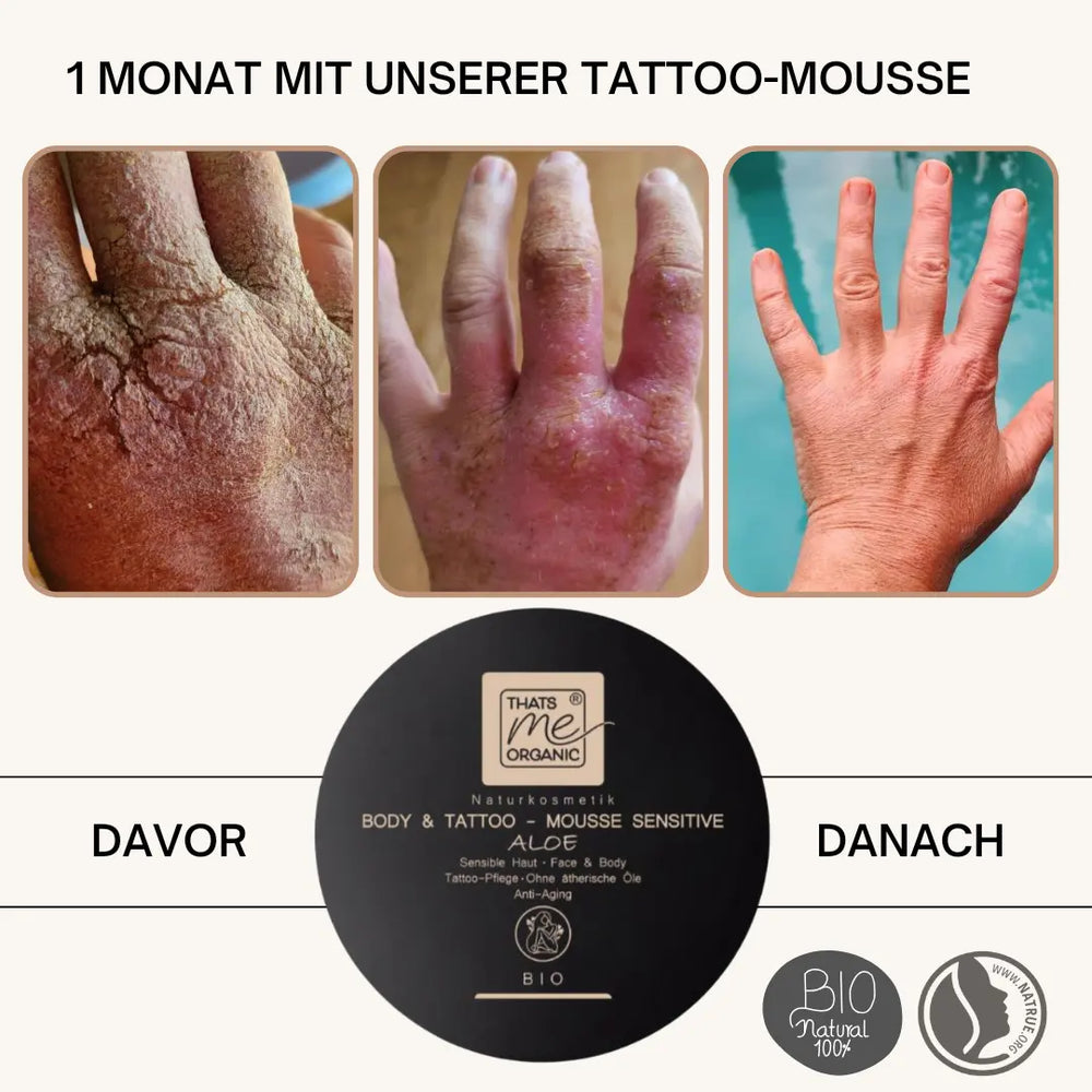BIO-Body + Tattoo-Mousse sensitive Körperbutter Aloe mit Hyaluron 200ml Naturkosmetik