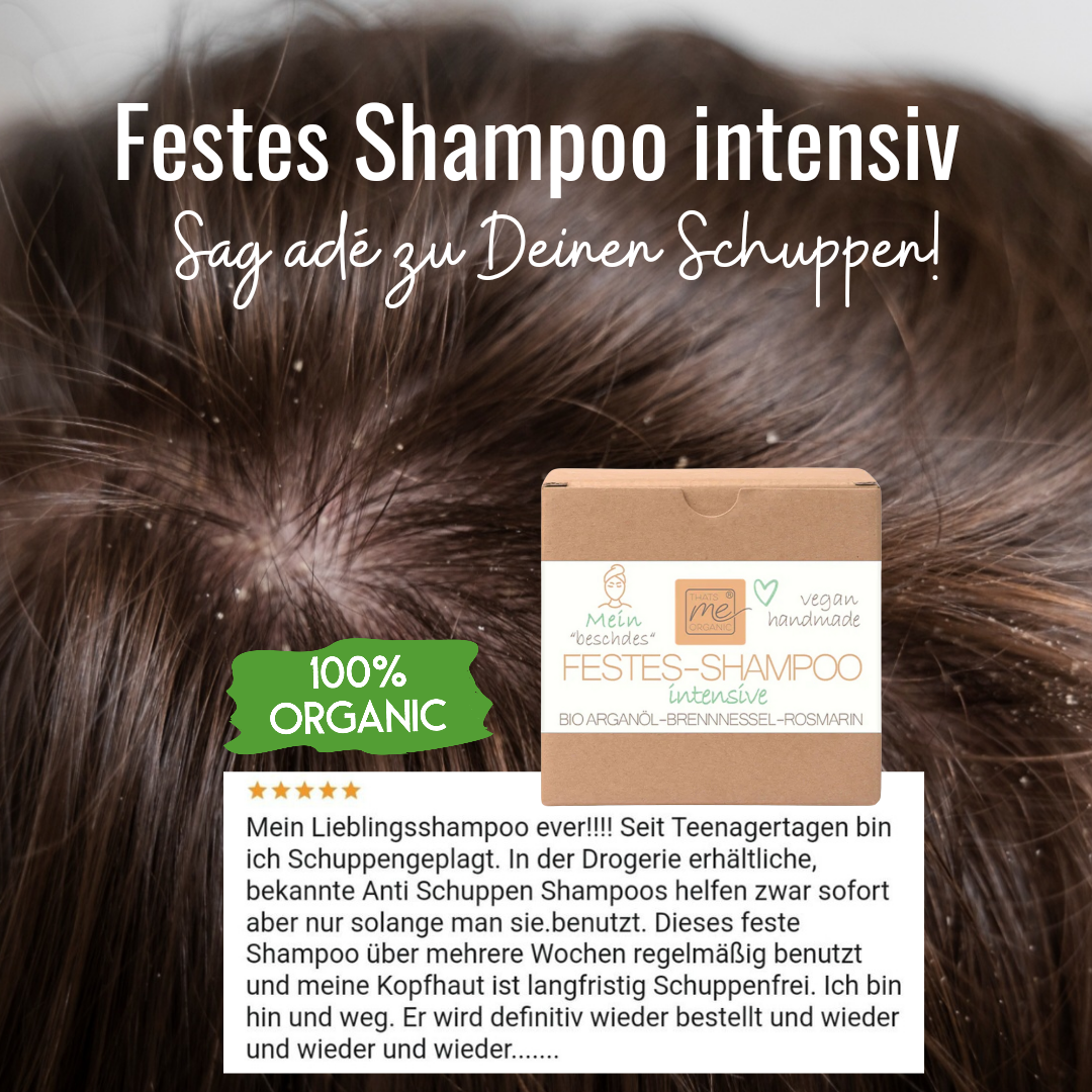 Festes Shampoo "intensive" für zu fettige & schuppige Kopfhaut 40g handgemacht! mit Brennessel & Rosmarin