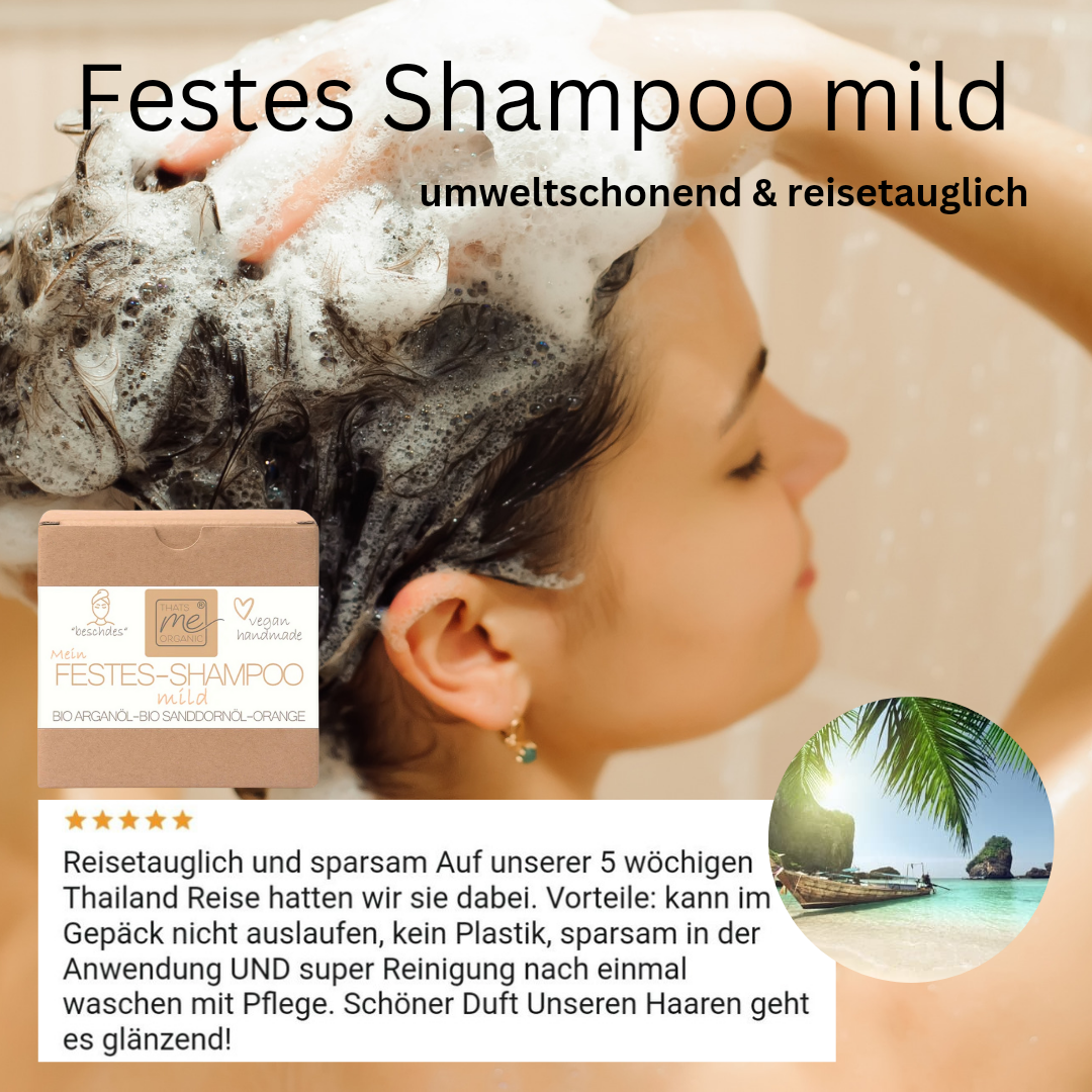 Solid shampoo "mild" for normal &amp; fine hair 40g handmade! vegan 