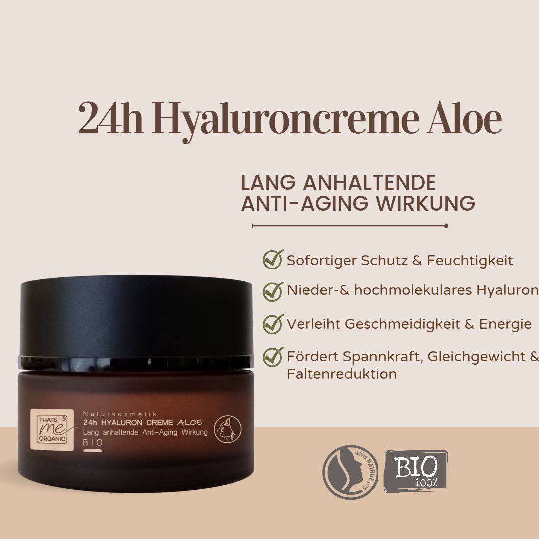 24h anti-aging hyaluronic cream aloe - 50ml organic natural cosmetics