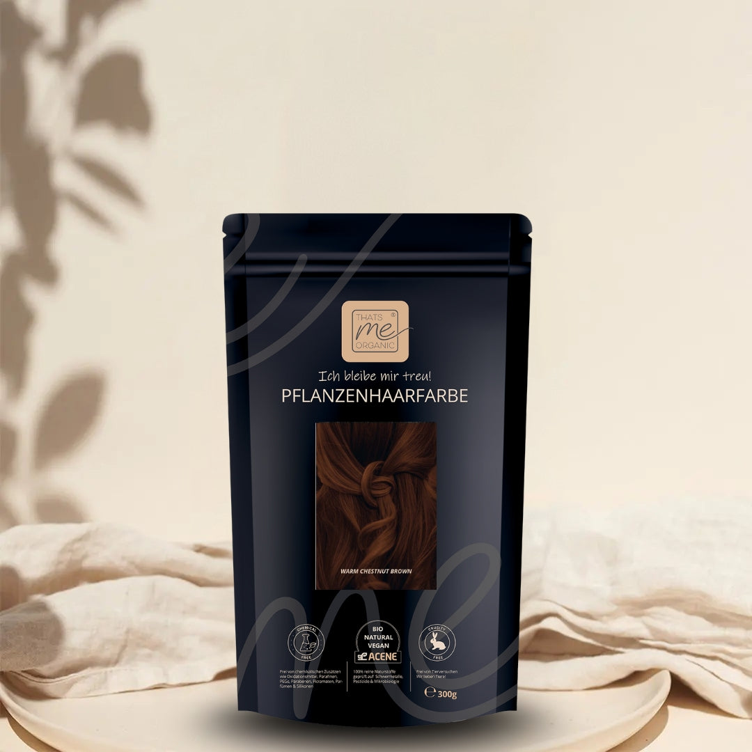 Limited Edition 300g Profi-Pflanzenhaarfarbe "warmes Kastanien braun - warm chestnut brown"