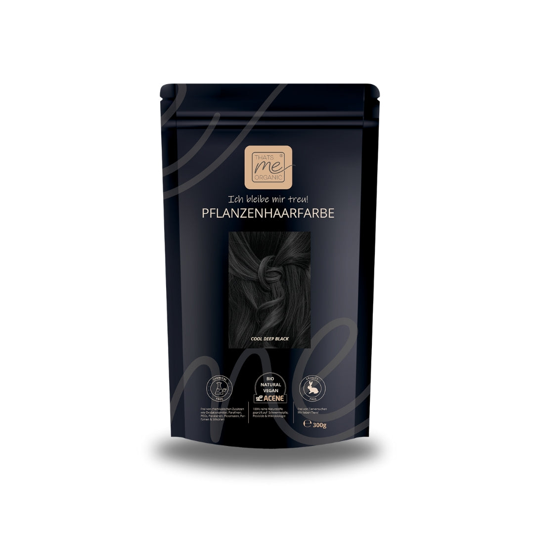 Tinta vegetale professionale per capelli in edizione limitata cool dark black "cool deep black" 300g 