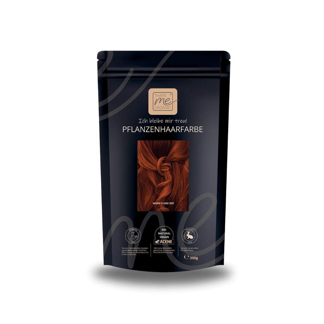Limited Edition 300g Bio-Pflanzenhaarfarbe "warmes Flammen-Rot - warm flame red"