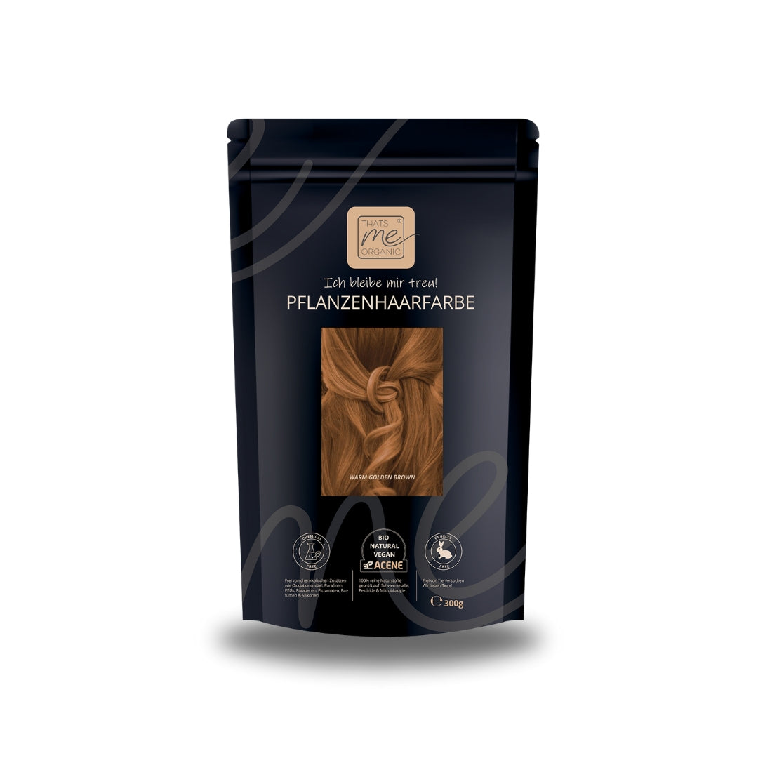 Limited Edition 300g Profi-Pflanzenhaarfarbe warmes Gold-Braun "warm golden brown"