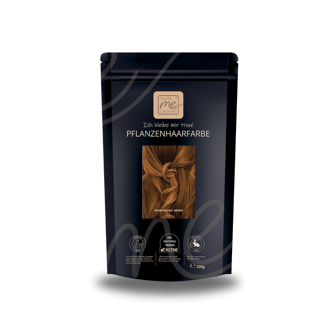 Limited Edition 300g Profi-Pflanzenhaarfarbe warmes Nougat-Braun "warm nougat brown"