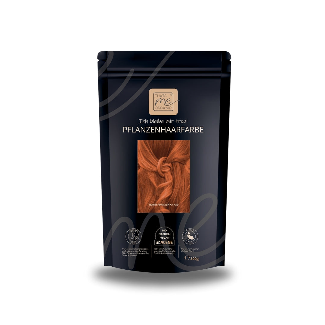 Limited Edition 300g Bio-Pflanzenhaarfarbe "warmes rotes Henna pur - warm pure henna red"
