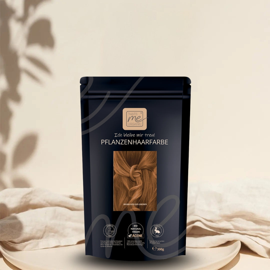 Limited Edition 300g Profi-Pflanzenhaarfarbe warmes Gold-Braun "warm golden brown"