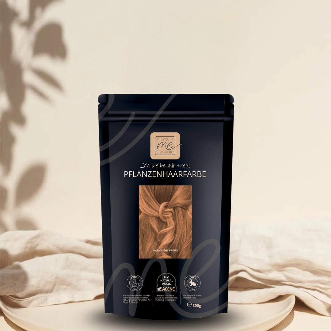 Limited Edition 300g Profi-Pflanzenhaarfarbe warmes Hell-Braun "warm light brown"