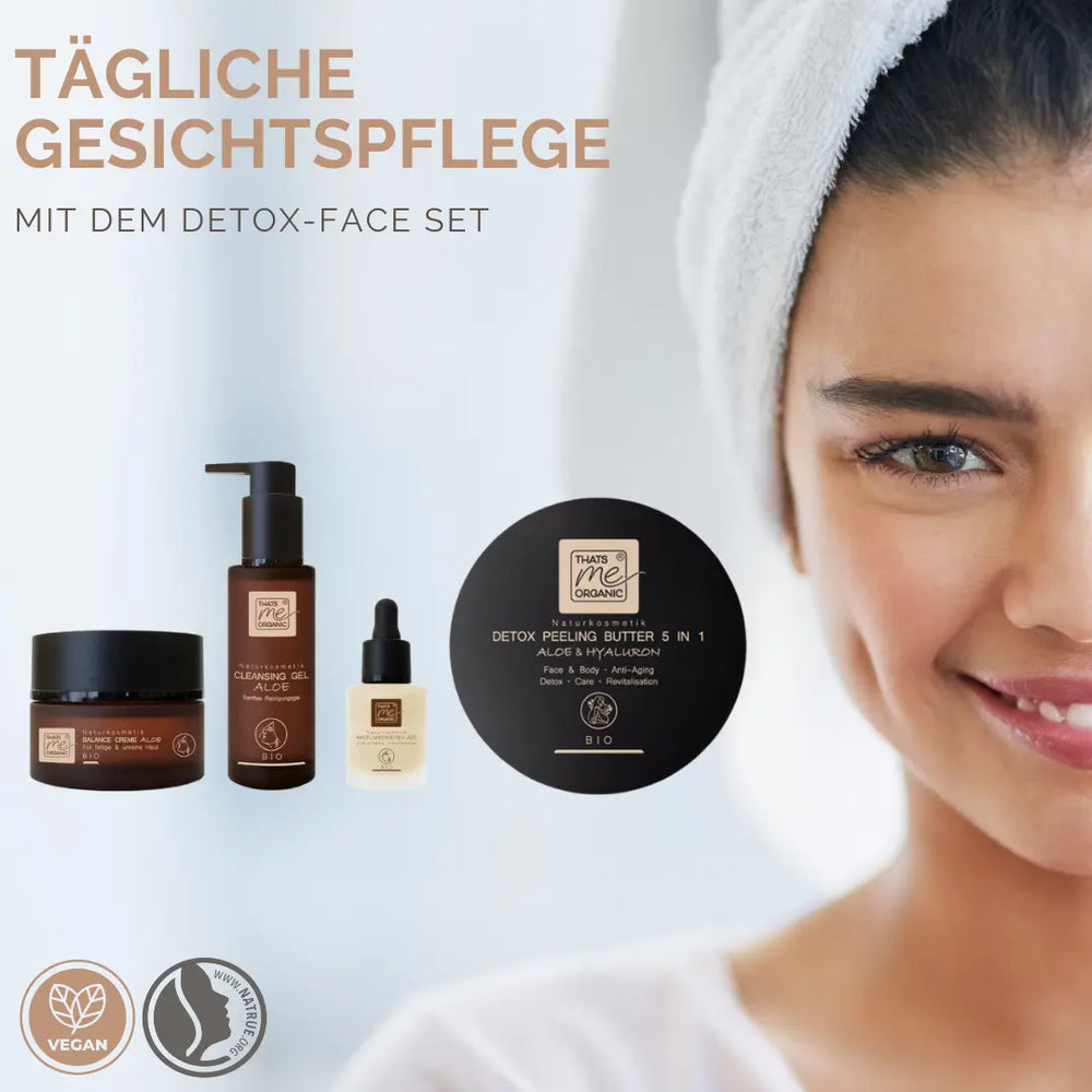 Detox Face Set – sanfte Gesichtspflege bei unreiner, empfindlicher Haut, Pickeln, Couperose & Rosazea