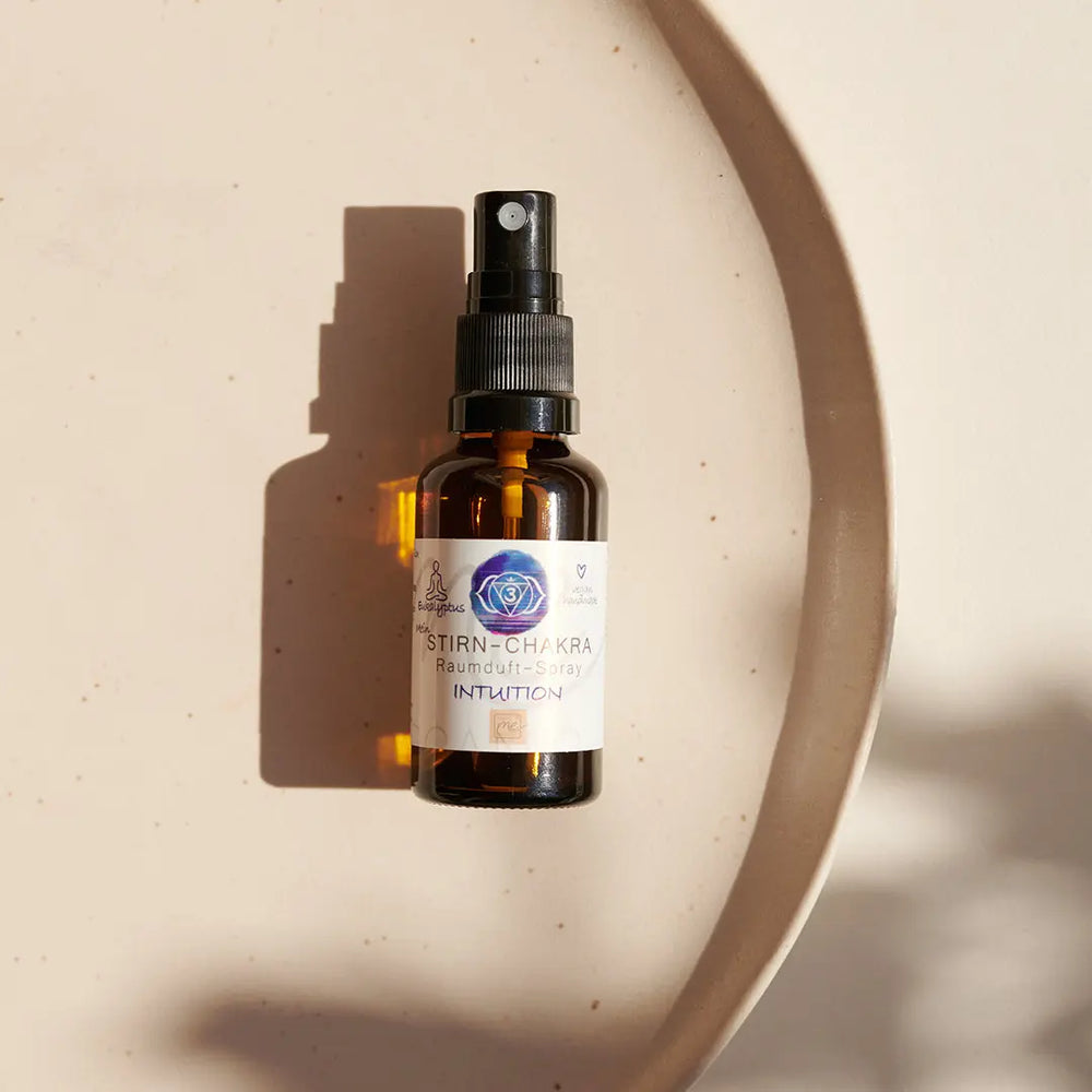 Bio-STIRN-CHAKRA Aromatherapie Aura-, Raumduft-, Yoga- & Meditationsspray INTUITION (blau)