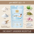 Chill My Base Bio-Basenbad mit Natron, Soda, Bio-Meersalz, Bio-Aloe Vera, Bio-Olivenblatt, Rosenquarz und Bergkristall