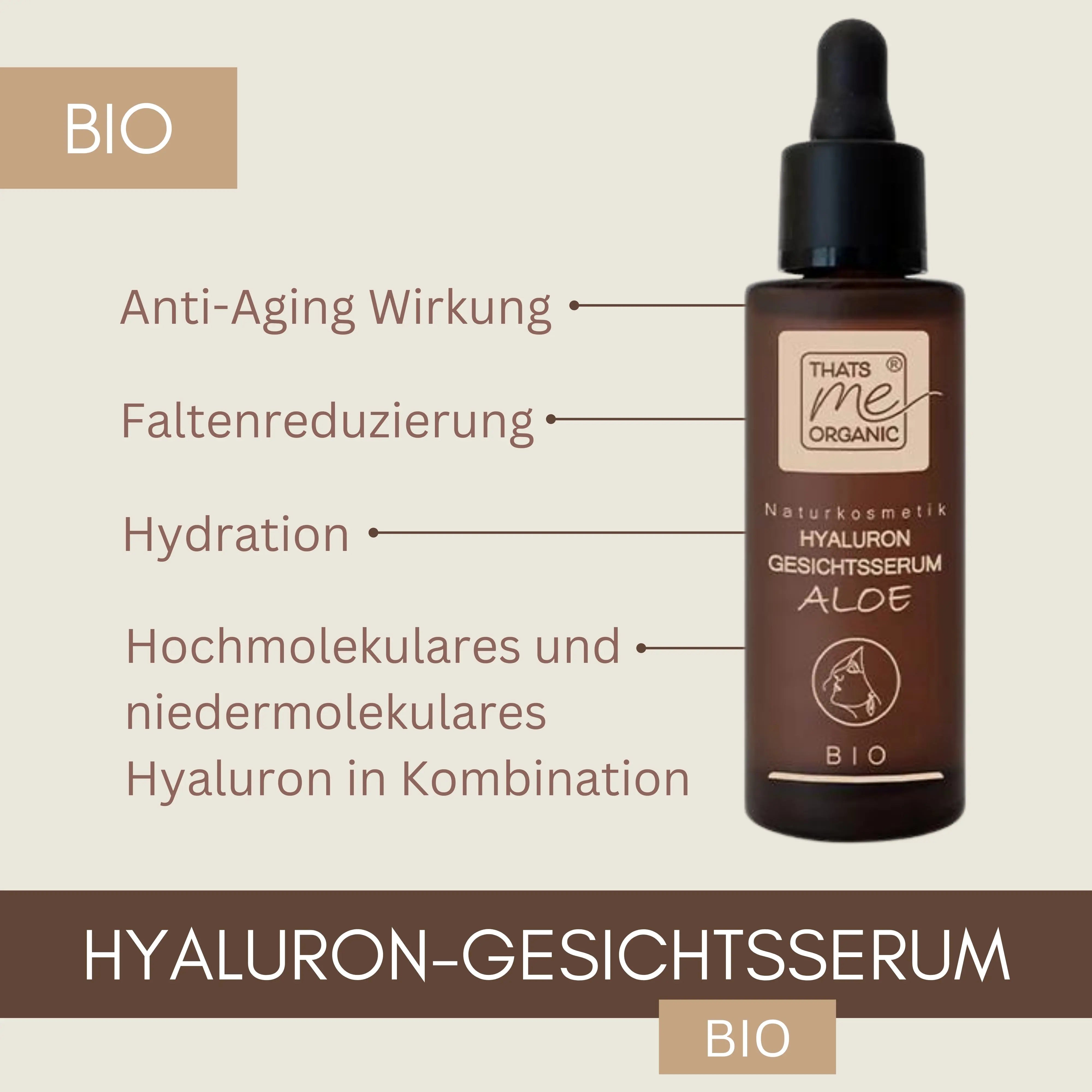 BIO-Hyaluron-Gesichtsserum Aloe - Anti Aging - glättend + straffend 30ml vegan