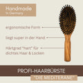 Profi-Haarbürste Klassikform "Die Mediterrane" aus Olivenholz & Wildschweinborste