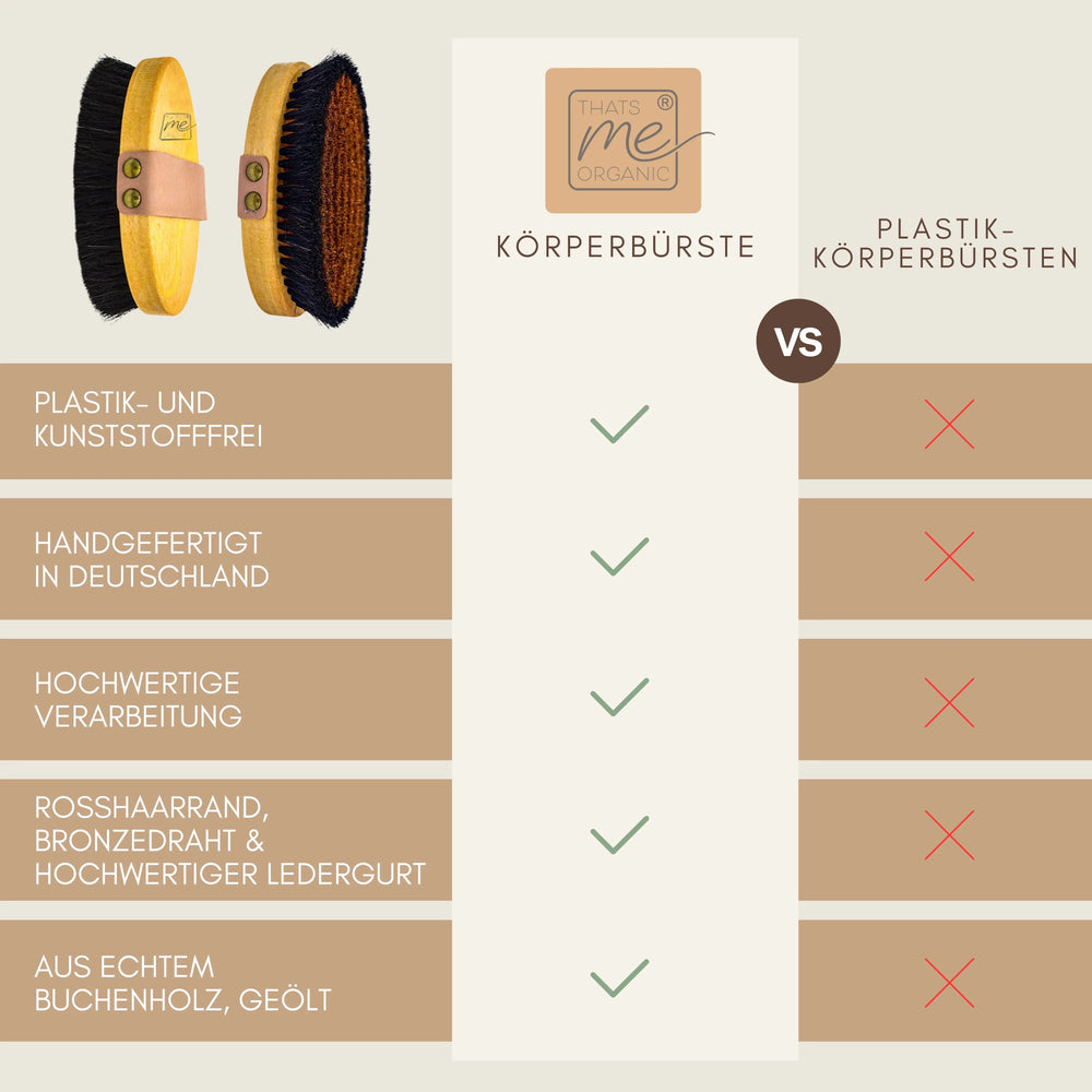 Energie-Körperbürste aus Buchenholz – Trockenbürste für glatte Haut