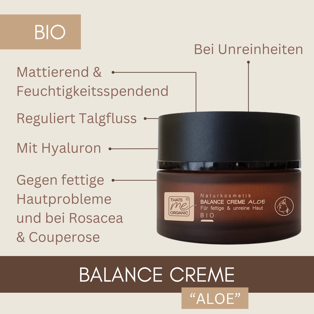 BIO-BALANCE-CREME Aloe für fettige + unreine +glänzende Haut 50ml Naturkosmetik