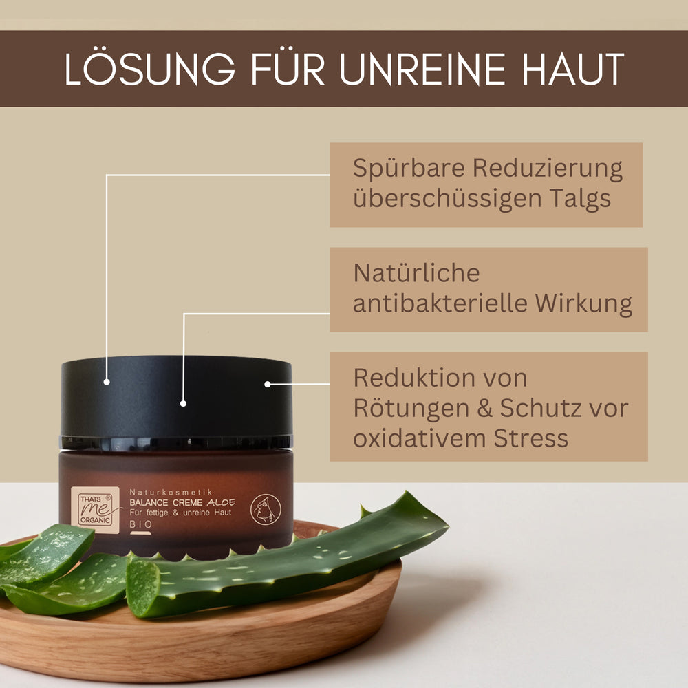 BIO-BALANCE-CREME Aloe für fettige + unreine +glänzende Haut 50ml Naturkosmetik