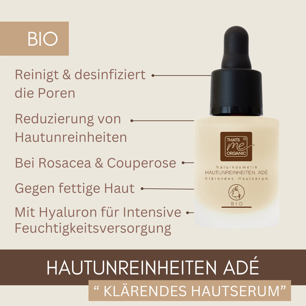 BIO-HAUTUNREINHEITEN ADÉ - Klärendes Hautserum mit Hyaluron 15ml Naturkosmetik