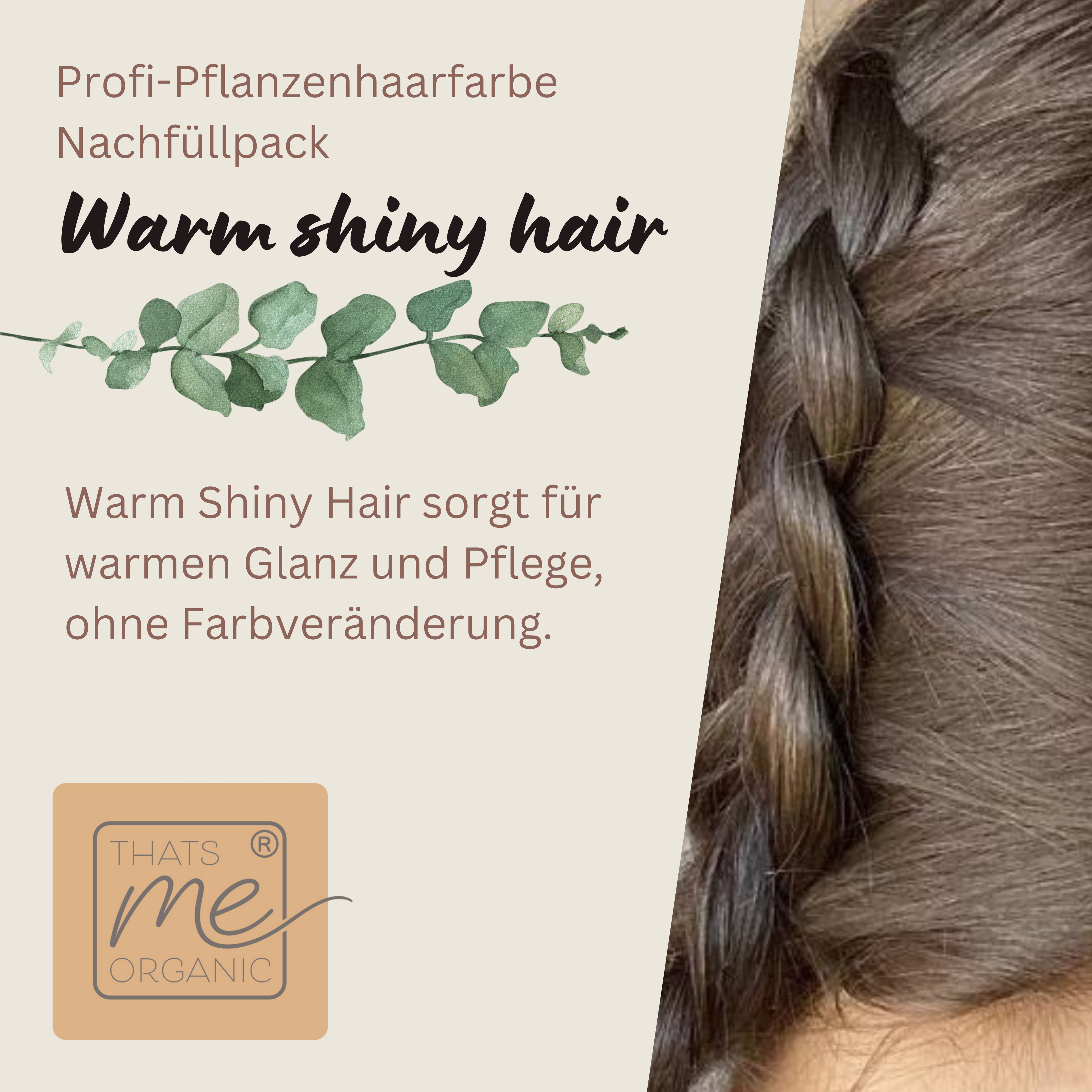 Profi-Pflanzenhaarfarbe farblose warm-schimmernde Volumen-Glanz-Haarpackung "warm shiny hair pack" 90g Nachfüllpack