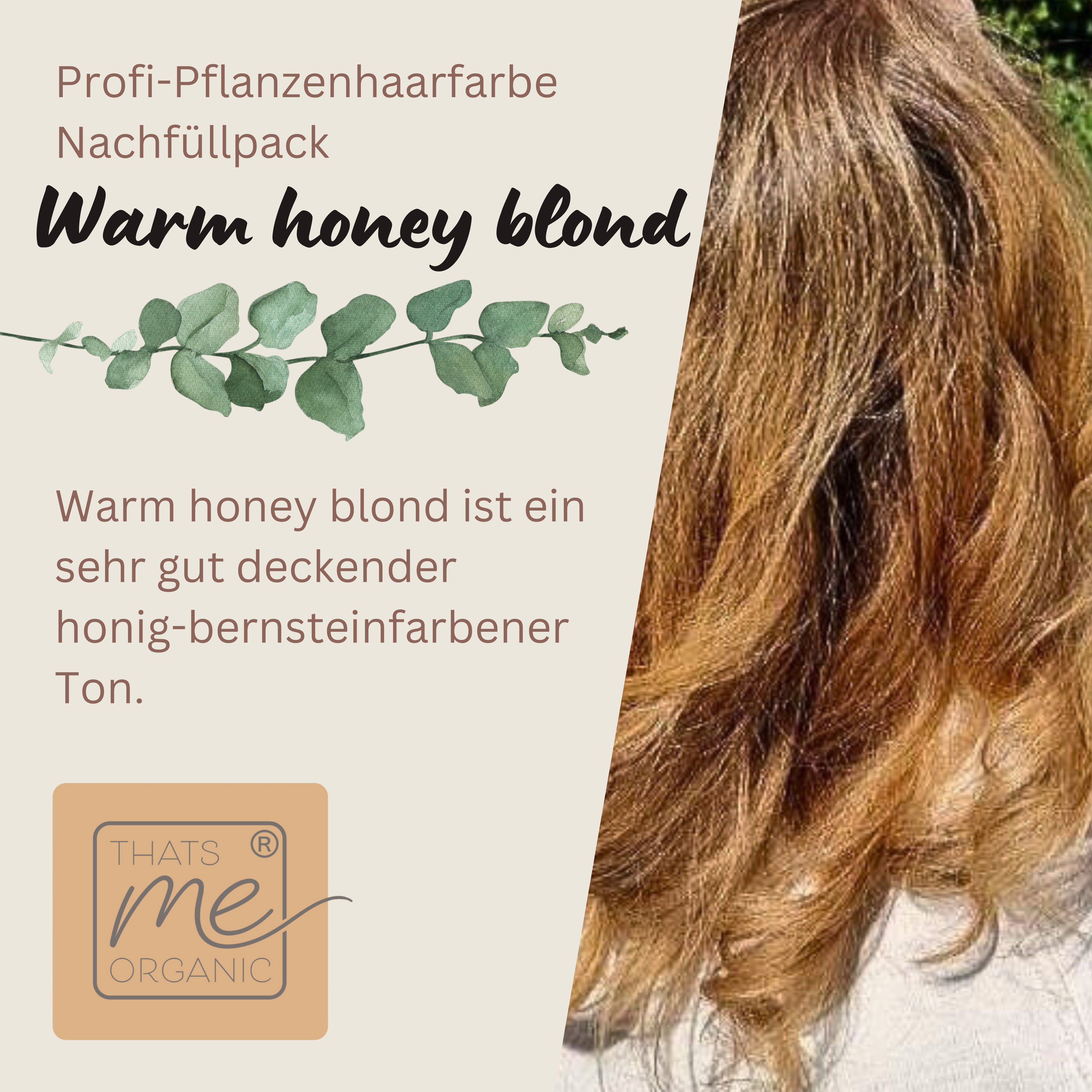 Profi-Pflanzenhaarfarbe warmes Honig-Blond "warm honey blond" 90g Nachfüllpack