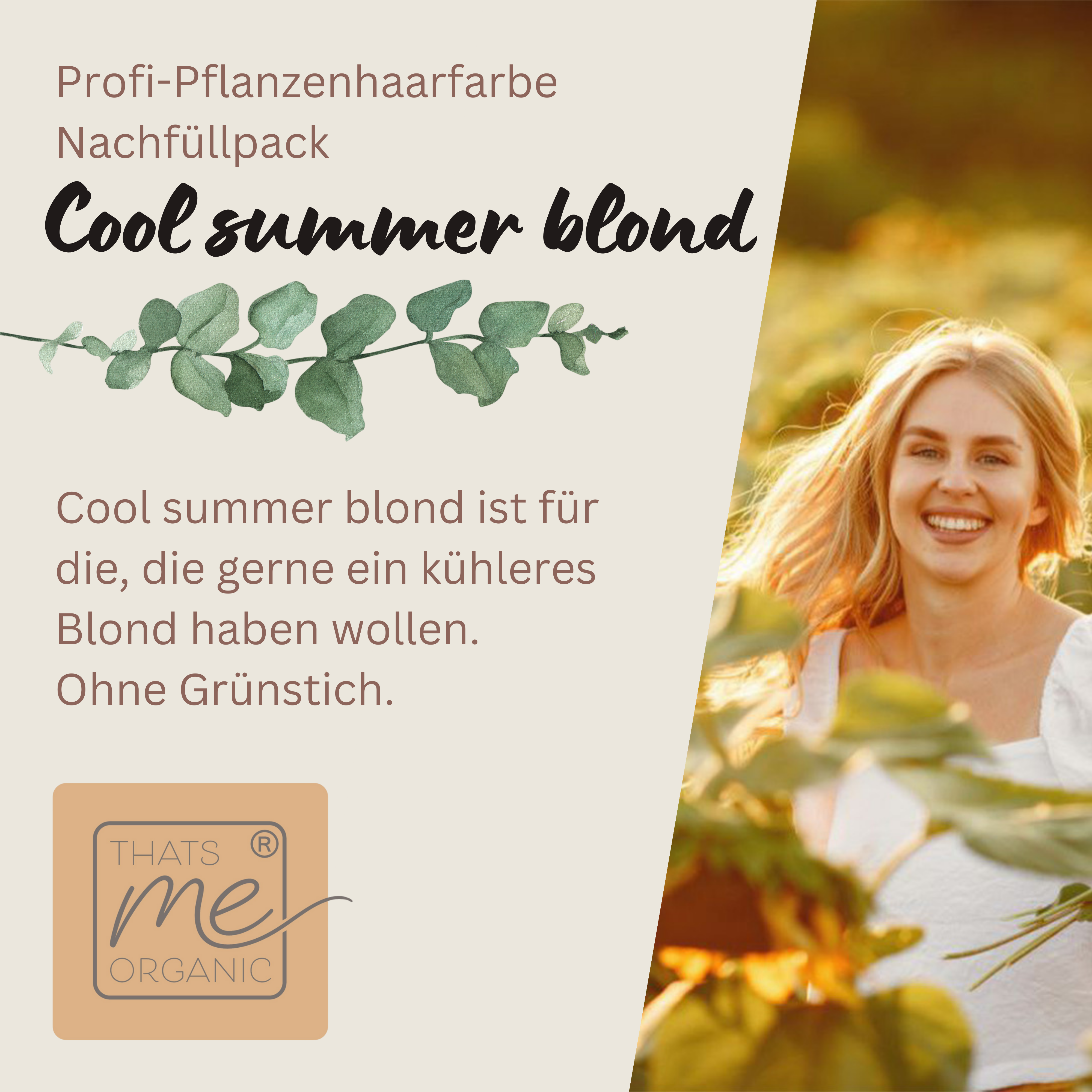 Profi-Pflanzenhaarfarbe kühles Summer-Blond "cool summer blond in 2-Steps" 2x 90g Nachfüllpacks