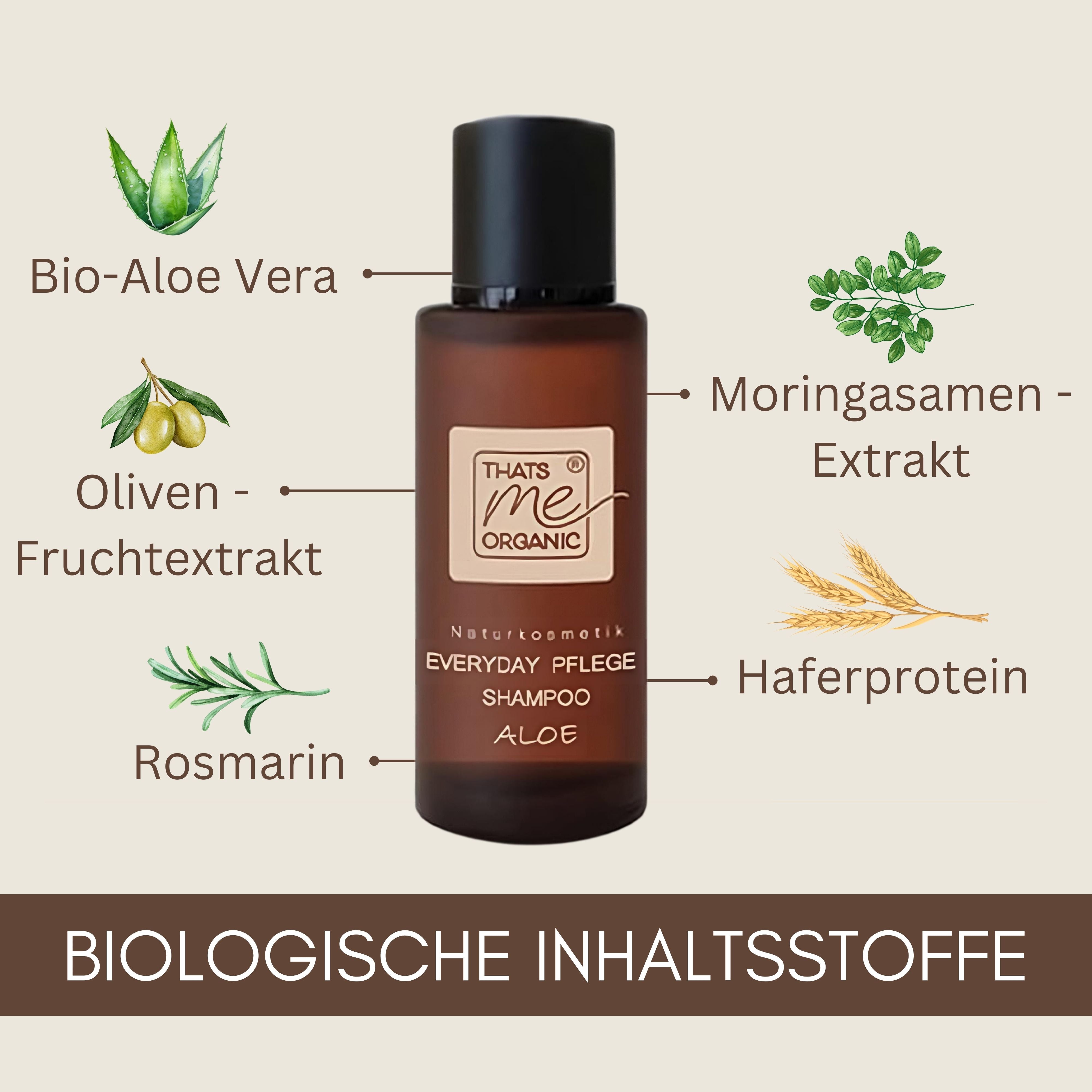 Limited Edition ORGANIC care shampoo "everyday" Aloe natural cosmetics sulfate-free 50ml