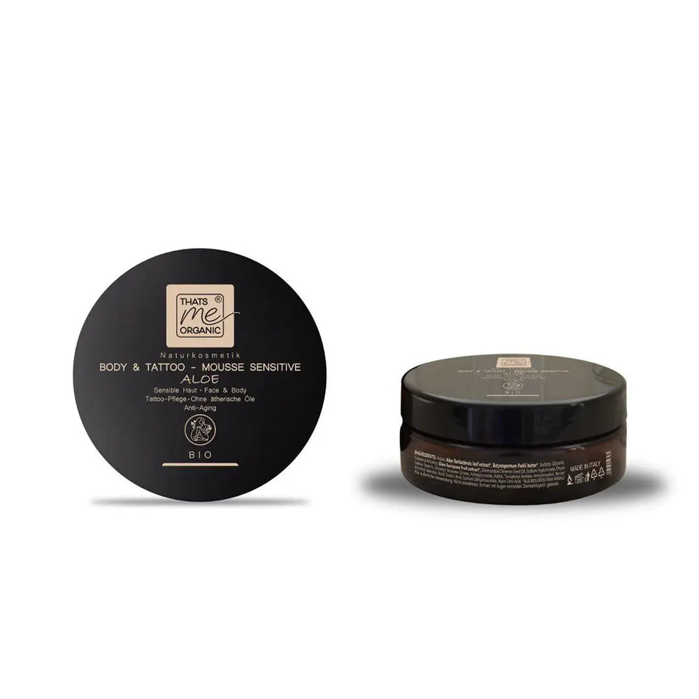 BIO-Body + Tattoo-Mousse sensitive Körperbutter Aloe mit Hyaluron 200ml Naturkosmetik