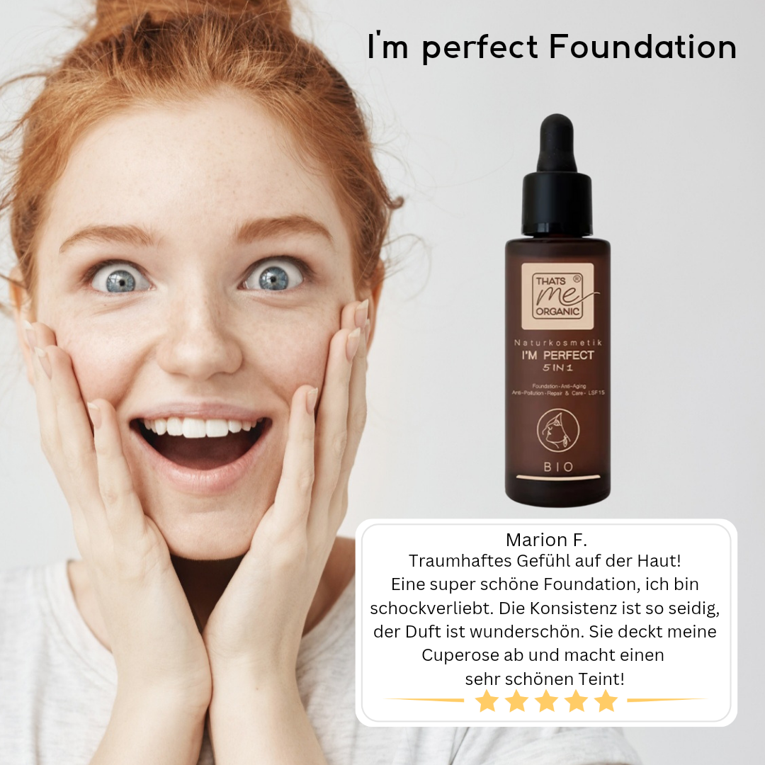 BIO-Foundation Cream I´M PERFECT 5in1 - 30ml vegan without titanium dioxide 