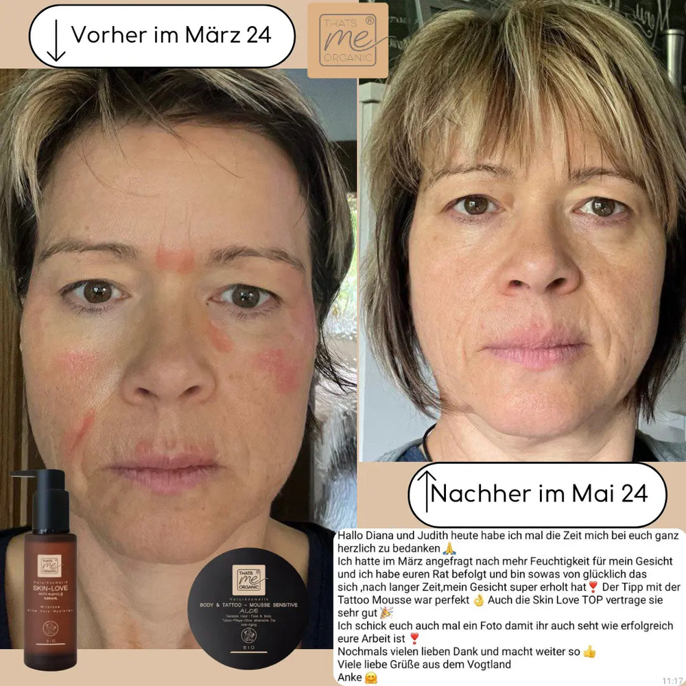 BIO-Body + Tattoo-Mousse sensitive Körperbutter Aloe mit Hyaluron 200ml Naturkosmetik