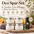 BIO-Deo-Mousse Kennenlernset – Alle 4 Düfte + GRATIS BIO-Deo Roll-on Jahresvorrat