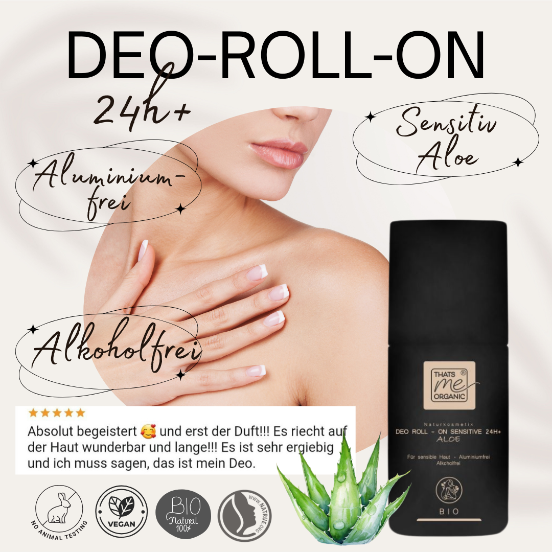 BIO-DEO-ROLL-ON sensitive 24h+ Aloe - aluminum &amp; alcohol-free - 50ml natural cosmetics 