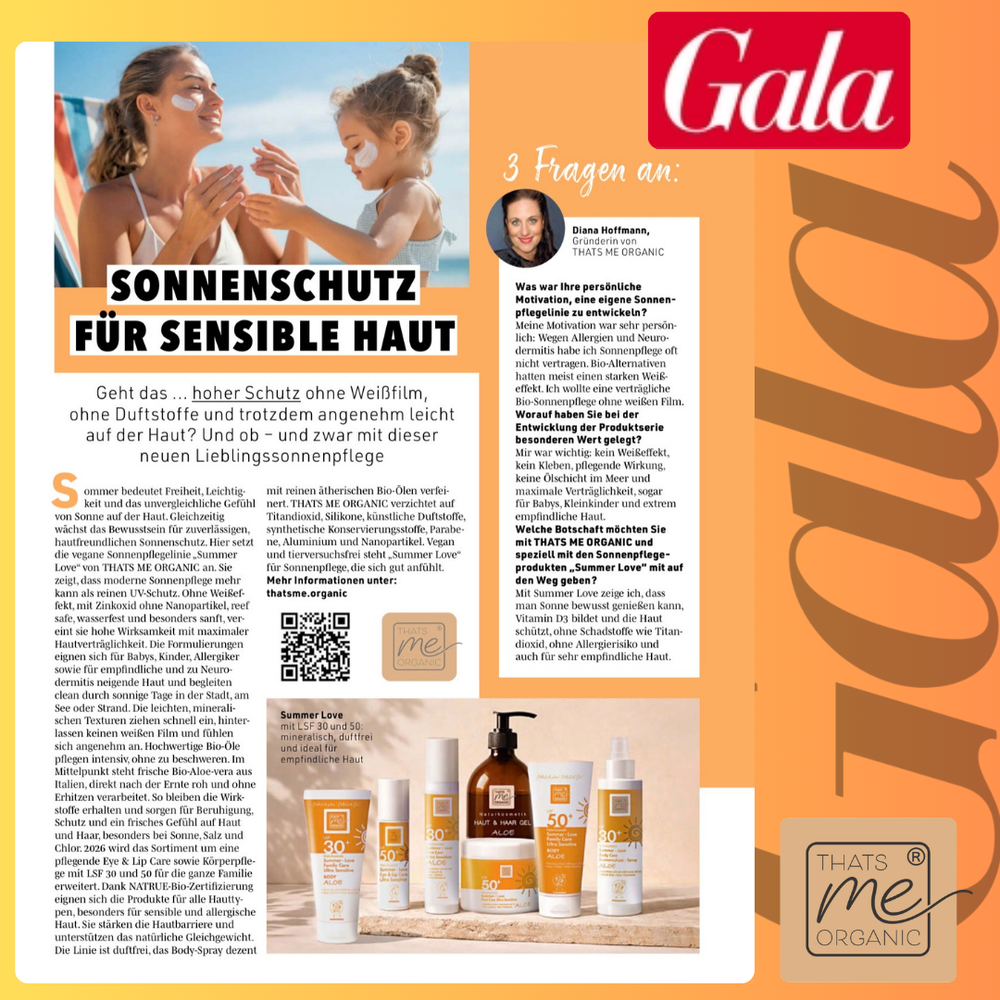 Wir sind in der aktuellen Gala mit unseren Sonnencremes