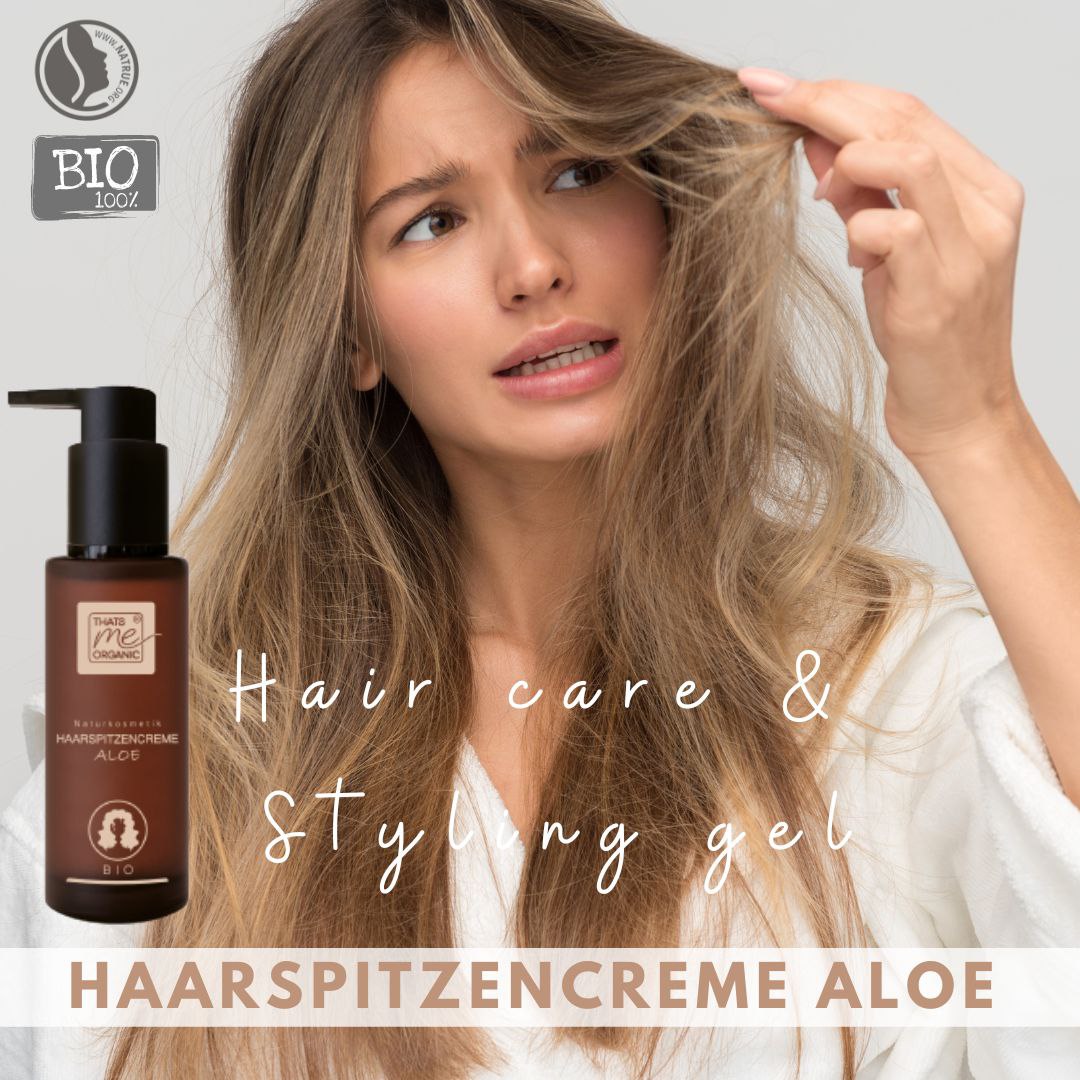 Crema per punte per capelli BIOLOGICA Aloe gel per fissare, curare e modellare i capelli 24 ore su 24, 7 giorni su 7, 100 ml