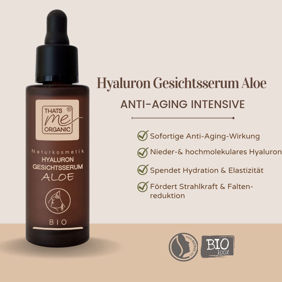 ORGANIC hyaluronic facial serum aloe - anti aging - smoothing &amp; firming 30ml vegan