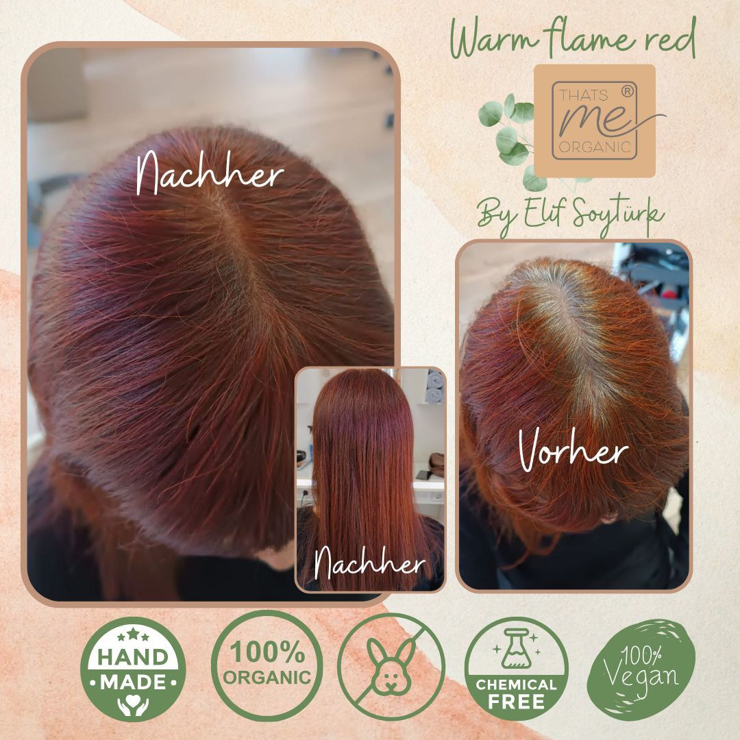 Professional plant hair color SET “warm flame red” 