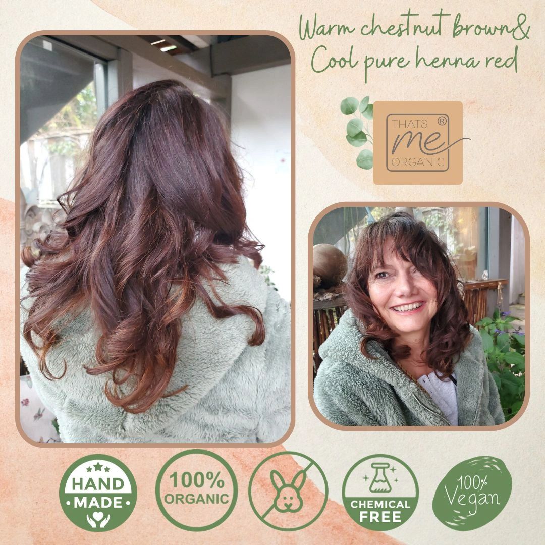 Professional plant hair color “warm chestnut brown” 90g refill pack