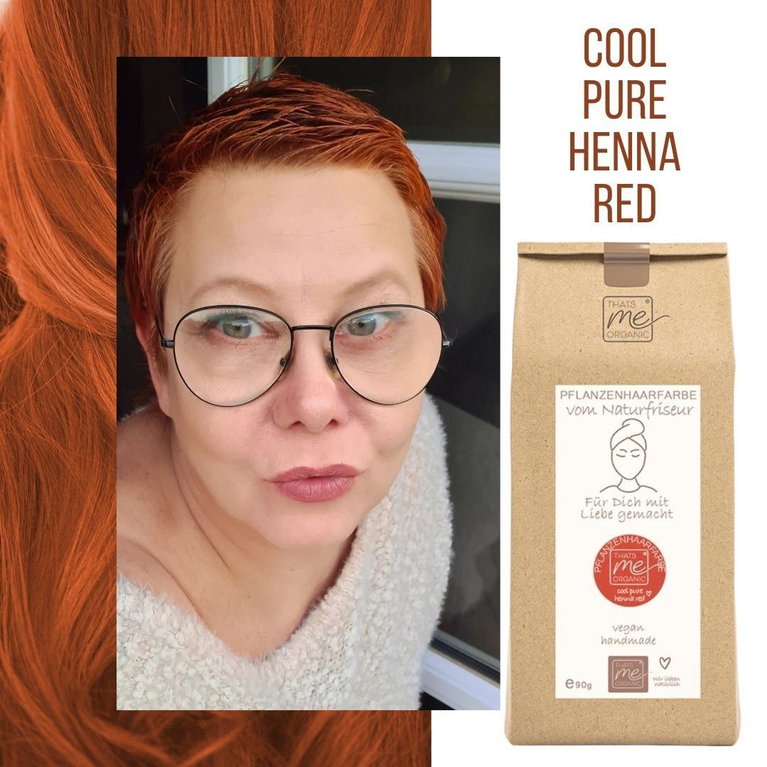 Professional plant hair color "cold red pure henna - cool pure henna red" 90g refill pack
