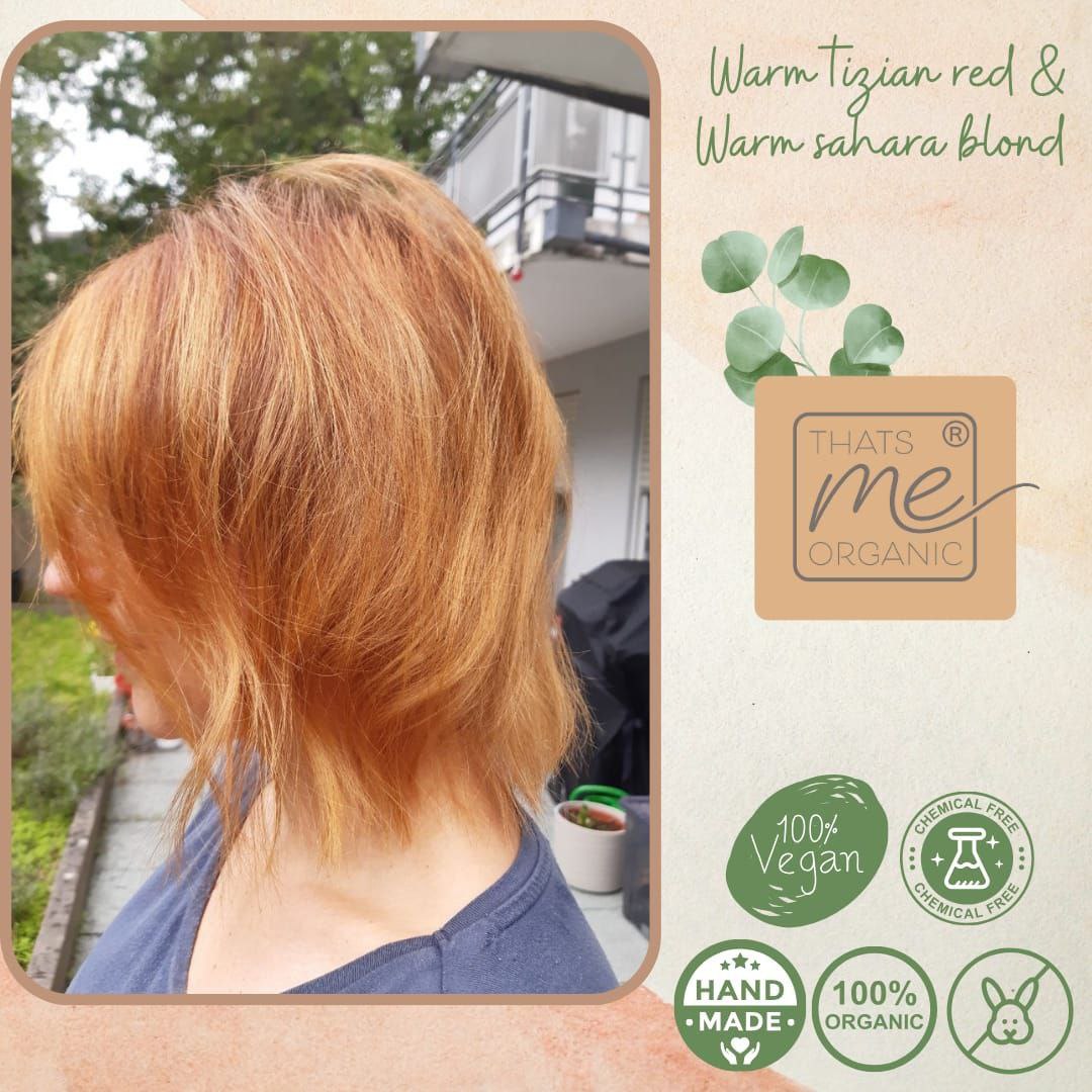 Professional plant hair color "warm light copper blonde - warm titian blonde" 90g refill pack