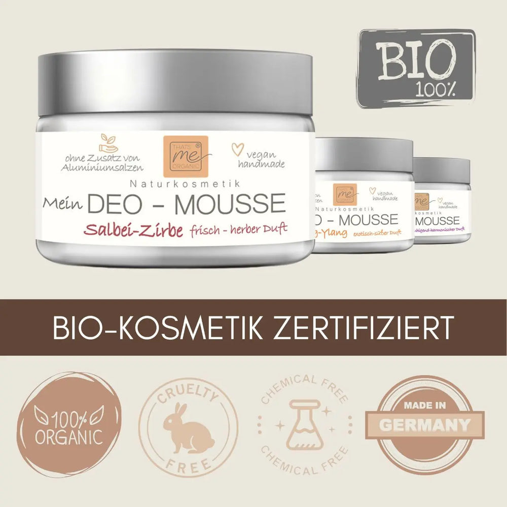 BIO-Deo-Mousse Salbei & Zirbe – Naturkosmetik Deo ohne Aluminium | 50 ml