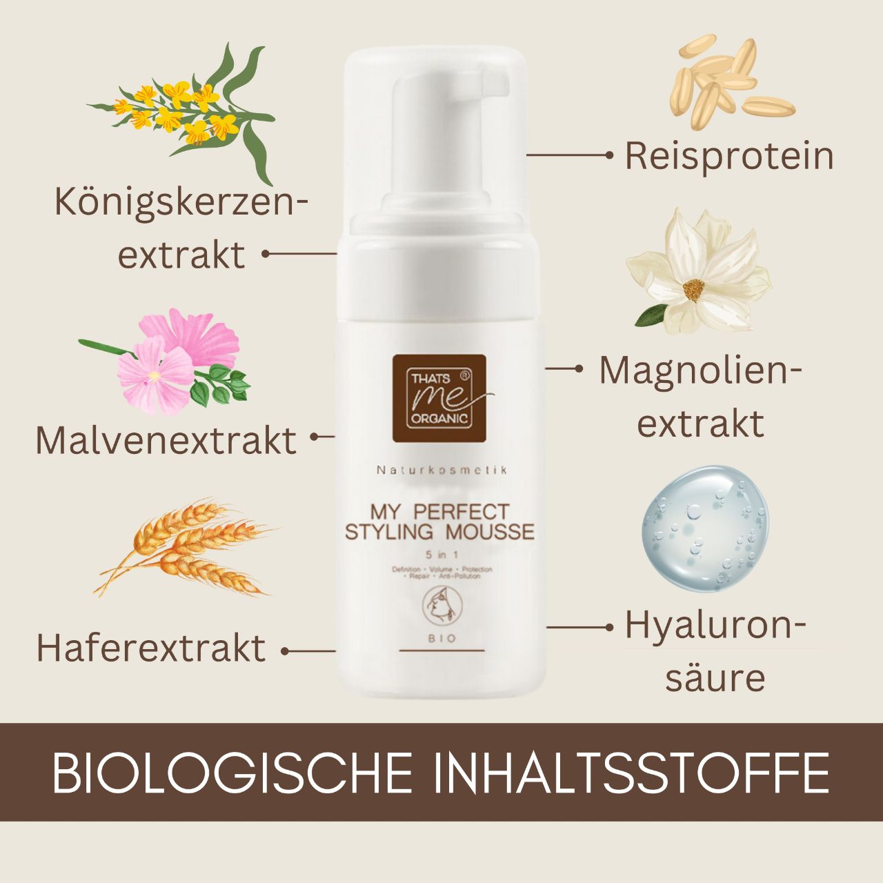 NEU: Haarschaum - My perfect Styling Mousse 5 in 1 alkoholfrei Bio-Naturkosmetik 150ml