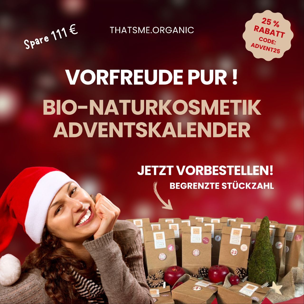 Ab jetzt vorbestellbar: Der Thats me organic Adventskalender - 24 tolle Überraschungen ♥ begrenzte Stückzahl