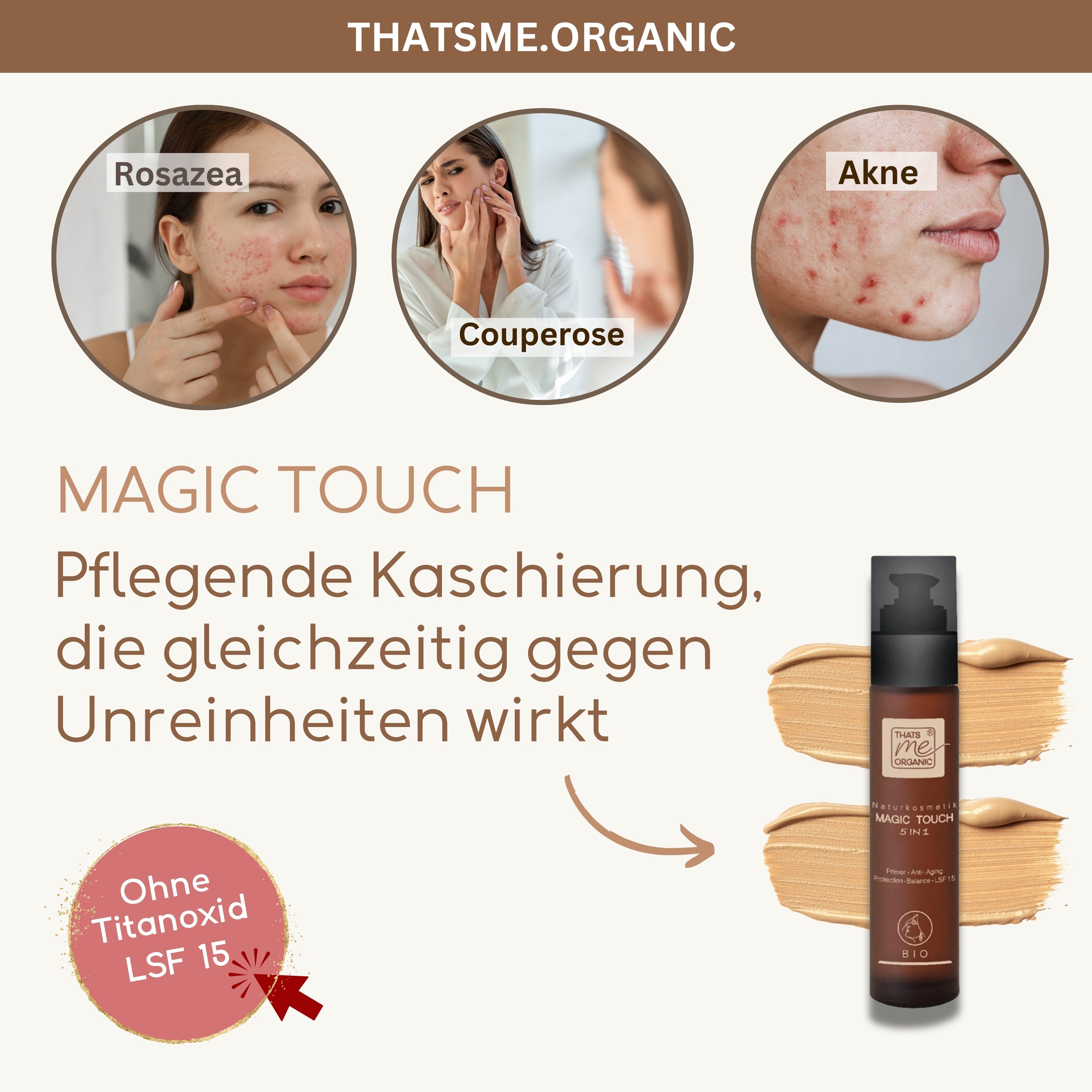 Magic-Touch getönte BIO-Tagescreme Slow Aging 50ml im Glas vegan Bio-Naturkosmetik